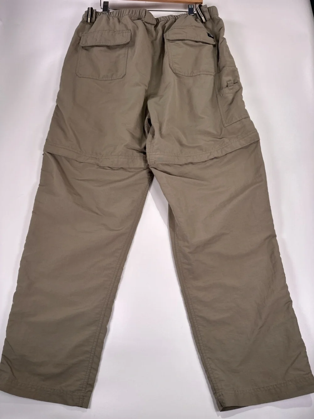 The North Face Convertible Hiking Pants Zip Off Cargo Nylon Khaki XL